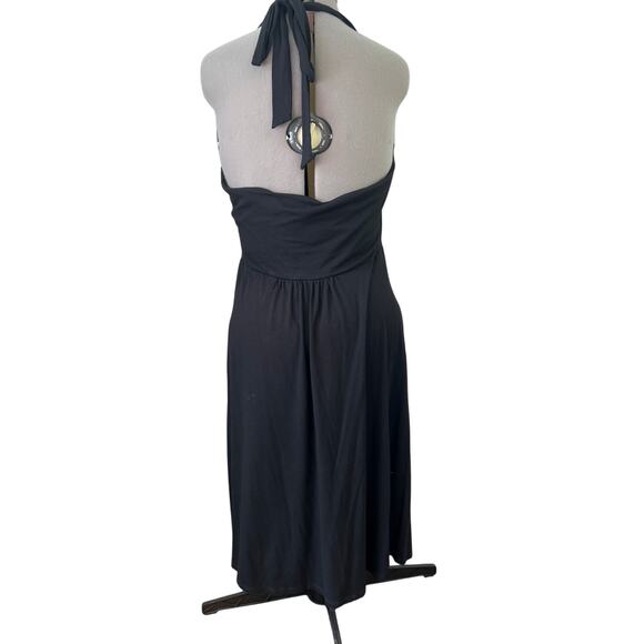 Woman’s Boden St Lucia black knit fit and flare halter dress midi size xl - Picture 2 of 6